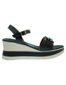 Oh My Sandals Δερμάτινες Πλατφόρμες Μαύρες 5981