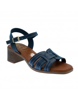 Oh My Sandals Δερμάτινα Πέδιλα Μπλε 5903