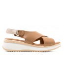 Oh My Sandals Δερμάτινα Πέδιλα Taupe 5943