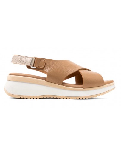 Oh My Sandals Δερμάτινα Πέδιλα Taupe 5943