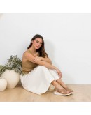 Oh My Sandals Δερμάτινα Πέδιλα Taupe 5943