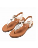 Oh My Sandals Δερμάτινα Πέδιλα Flat Χρυσά 5864