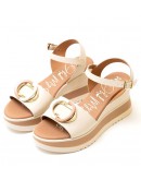 Oh My Sandals Δερμάτινες Πλατφόρμες Εκρού 5984