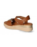 Oh My Sandals Δερμάτινες Πλατφόρμες Καφέ 5672