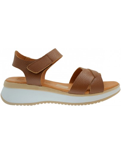 Oh My Sandals Δερμάτινες Πλατφόρμες Καφέ 5944