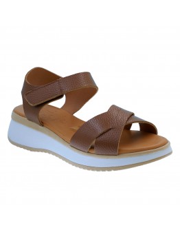 Oh My Sandals Δερμάτινες Πλατφόρμες Καφέ 5944