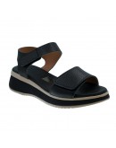 Oh My Sandals Δερμάτινες Πλατφόρμες Μαύρες 5942