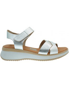 Oh My Sandals Δερμάτινες Πλατφόρμες Πλατινέ 5944