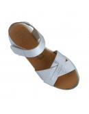 Oh My Sandals Δερμάτινες Πλατφόρμες Πλατινέ 5944