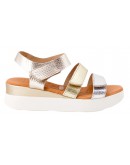 Oh My Sandals Δερμάτινες Πλατφόρμες Gold Mix 5674