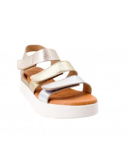 Oh My Sandals Δερμάτινες Πλατφόρμες Gold Mix 5674