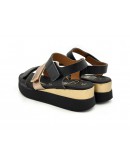 Oh My Sandals Δερμάτινες Πλατφόρμες Μαύρες 5674