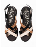 Oh My Sandals Δερμάτινες Πλατφόρμες Μαύρες 5670