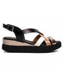 Oh My Sandals Δερμάτινες Πλατφόρμες Μαύρες 5670