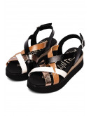 Oh My Sandals Δερμάτινες Πλατφόρμες Μαύρες 5670