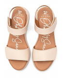 Oh My Sandals Δερμάτινες Πλατφόρμες Εκρού 5660