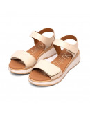 Oh My Sandals Δερμάτινες Πλατφόρμες Εκρού 5660