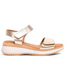 Oh My Sandals Δερμάτινες Πλατφόρμες Πλατινέ 5660