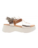 Oh My Sandals Δερμάτινες Πλατφόρμες Πλατινέ 5685