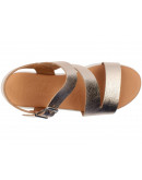 Oh My Sandals Δερμάτινες Πλατφόρμες Πλατινέ 5685