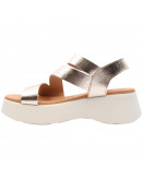Oh My Sandals Δερμάτινες Πλατφόρμες Πλατινέ 5685