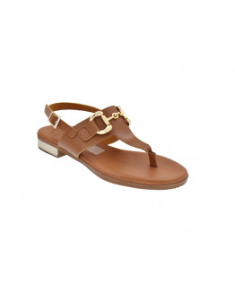 Oh My Sandals Δερμάτινα Πέδιλα Φλατ Ταμπά  5334