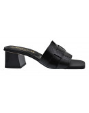 Oh My Sandals  Δερμάτινα Πέδιλα Mule Μαύρα 5359