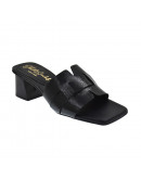 Oh My Sandals  Δερμάτινα Πέδιλα Mule Μαύρα 5359