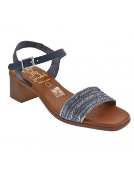 Oh My Sandals Δερμάτινα Πέδιλα  Μπλέ 5352