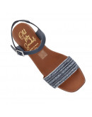 Oh My Sandals Δερμάτινα Πέδιλα  Μπλέ 5352