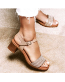 Oh My Sandals Δερμάτινα Πέδιλα  Μπέζ 5352