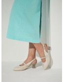 Pitillos Δερμάτινες Γόβες Slingback Πλατινέ 11183