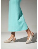 Pitillos Δερμάτινες Γόβες Slingback Πλατινέ 11183