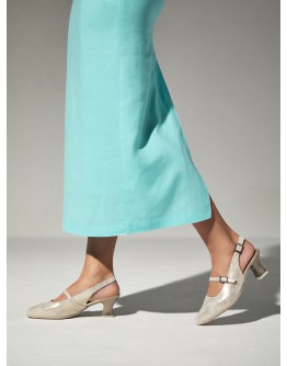 Pitillos Δερμάτινες Γόβες Slingback Πλατινέ 11183