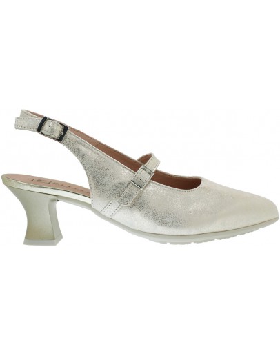 Pitillos Δερμάτινες Γόβες Slingback Πλατινέ 11183