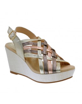 Pitillos Δερμάτινες Πλατφόρμες Gold Mix 30205