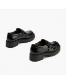 Pitillos Δερμάτινα Loafers Μαύρα Με Αγκράφα 10107