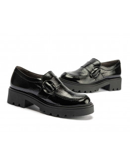 Pitillos Δερμάτινα Loafers Μαύρα Με Αγκράφα 10107