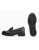 Pitillos Δερμάτινα Loafers Γκρι Μεταλλικό 0094