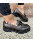 Pitillos Δερμάτινα Loafers Μπρονζέ 10094