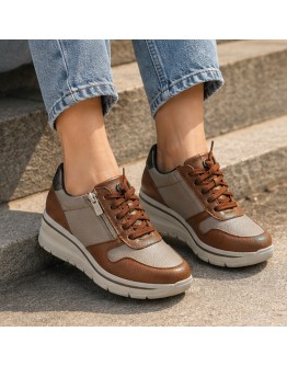 Pitillos Δερμάτινα Sneakers Καφέ-Πούρο 11611