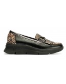 Pitillos Δερμάτινα Loafers Μαύρα - Leopard 10753