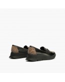 Pitillos Δερμάτινα Loafers Μαύρα - Leopard 10753