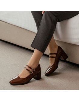 Pitillos Δερμάτινες Γόβες Καφέ 10831