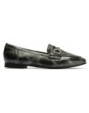 Pitillos Δερμάτινα Loafers Μαύρα  Snake Print 10871