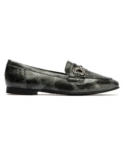 Pitillos Δερμάτινα Loafers Μαύρα  Snake Print 10871