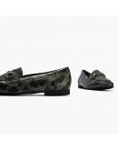 Pitillos Δερμάτινα Loafers Μαύρα  Snake Print 10871