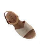 La Repo Δερμάτινες Πλατφόρμες Camel με Ασημί 54247