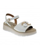 La Repo Δερμάτινες Πλατφόρμες Λευκές-Χρυσό 12200