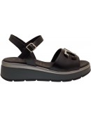 La Repo Δερμάτινες Πλατφόρμες Μαύρες- Ασημί 12200